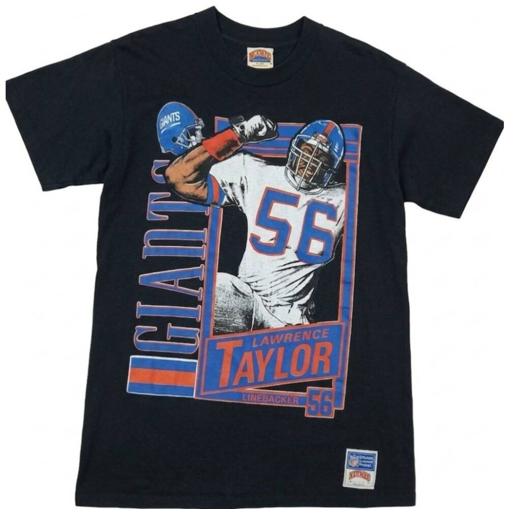 Vtg Lawrence Taylor mens small tshirt new york giants double sided nfl football